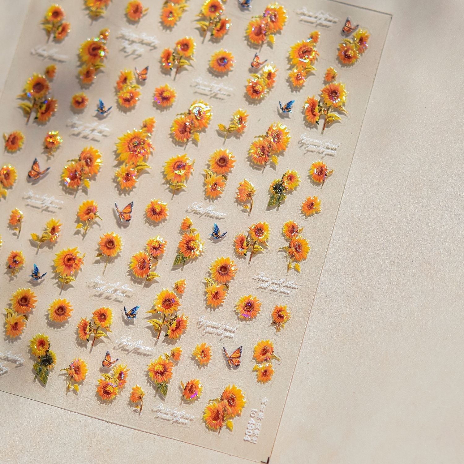 LuLuFun Studio Sunflower Nail Deco Stickers – Ultra-Thin DIY Nail Art