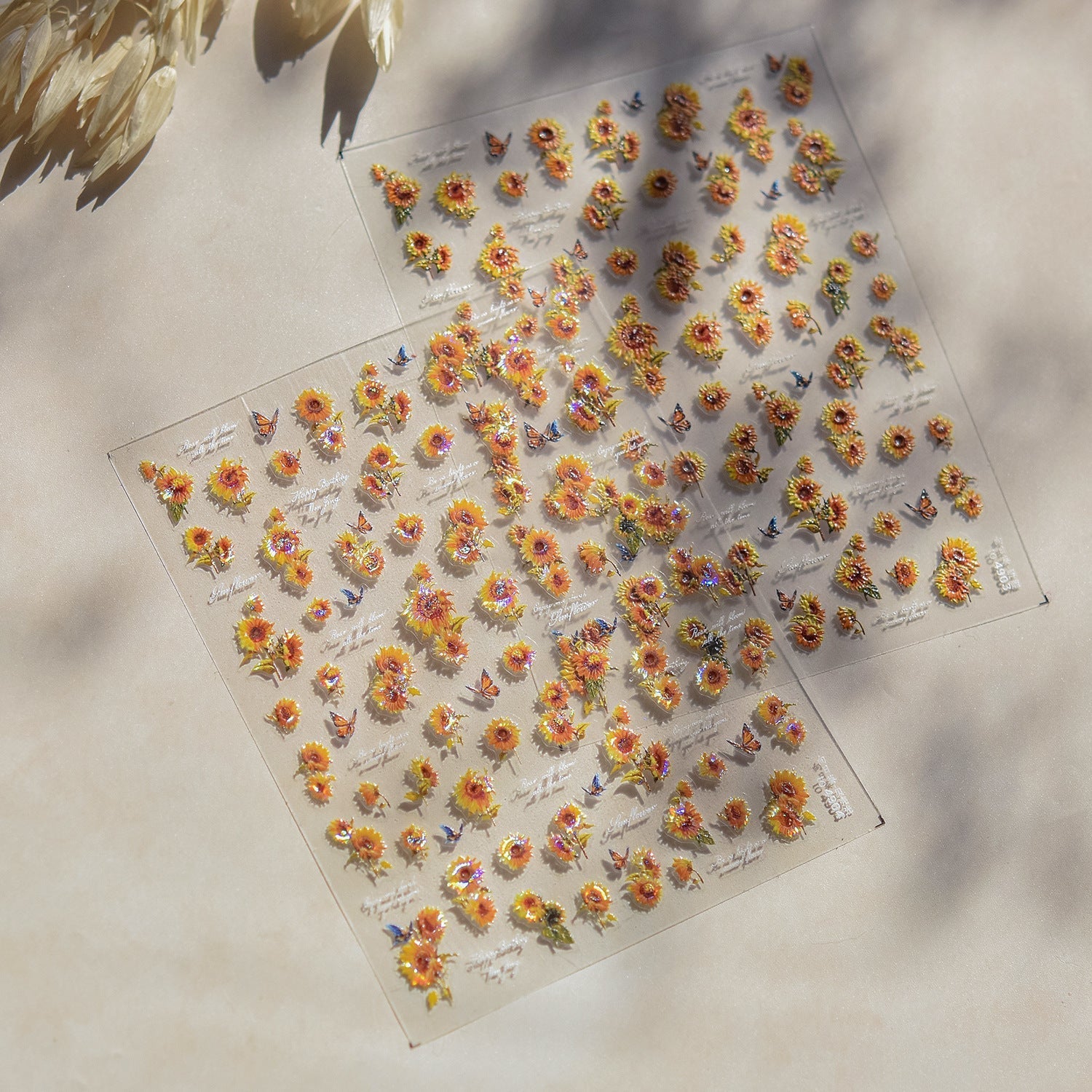 LuLuFun Studio Sunflower Nail Deco Stickers – Ultra-Thin DIY Nail Art