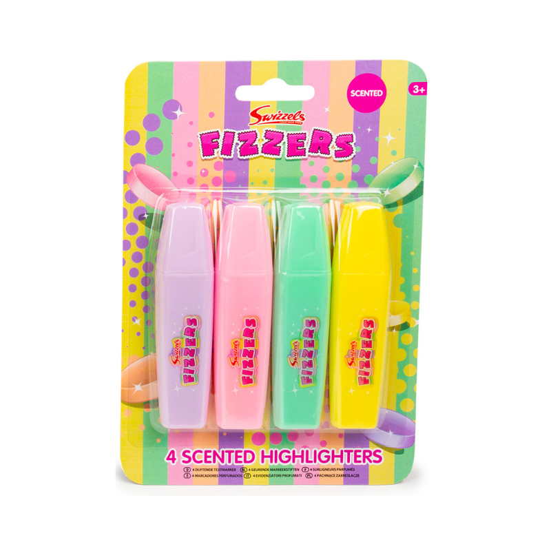 Swizzels Fizzers Scented Highlighters – 4 Pack Pastel Candy Markers