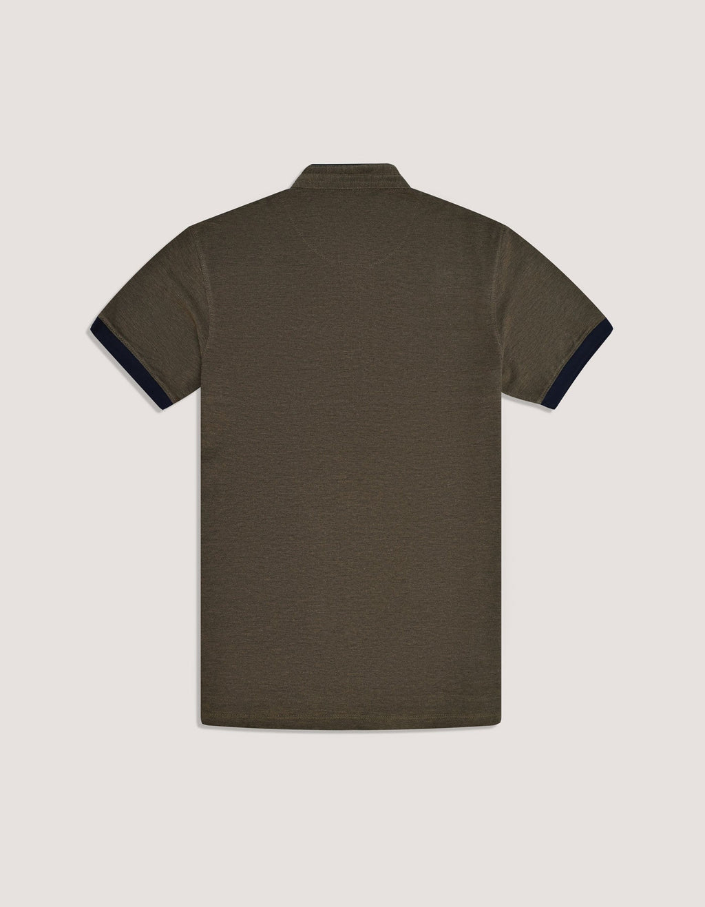 Contrast Navy Stand Collar Polo Shirt