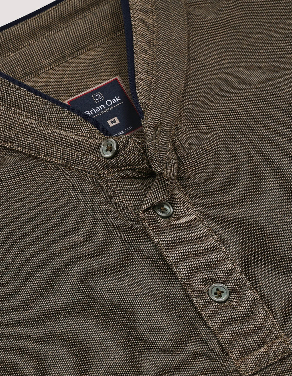 Contrast Navy Stand Collar Polo Shirt
