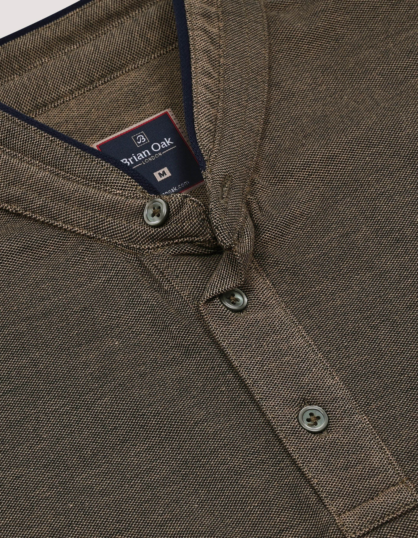 Contrast Navy Stand Collar Polo Shirt