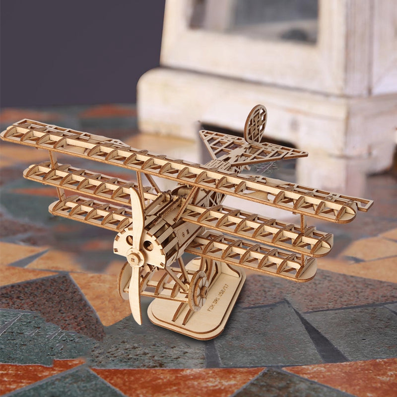 Robotime Rolife Airplane TG301 3D Wooden Puzzle – DIY Model Hobby Kit