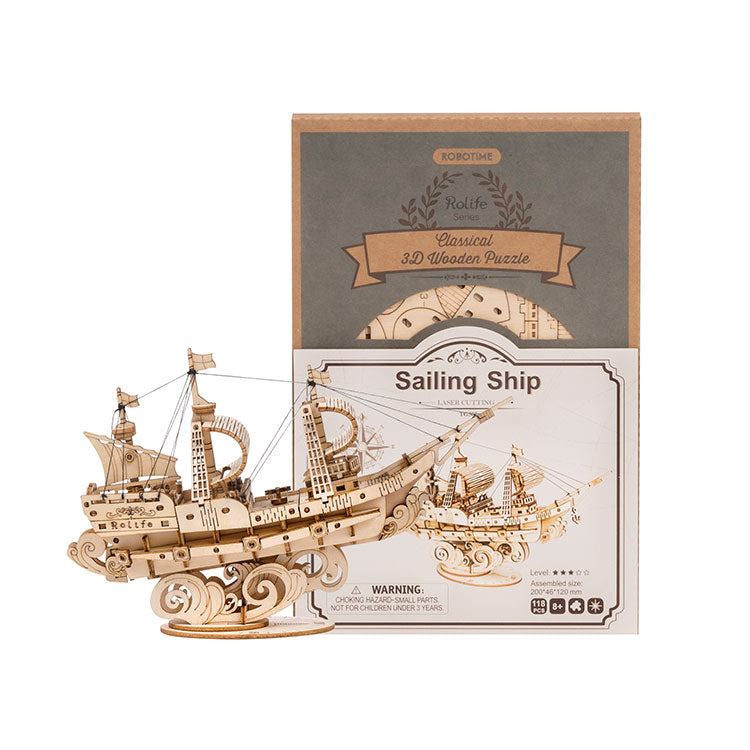 Snaps Sailing Ship TG305 3D Wooden Puzzle – 176 Piece DIY Model Kit