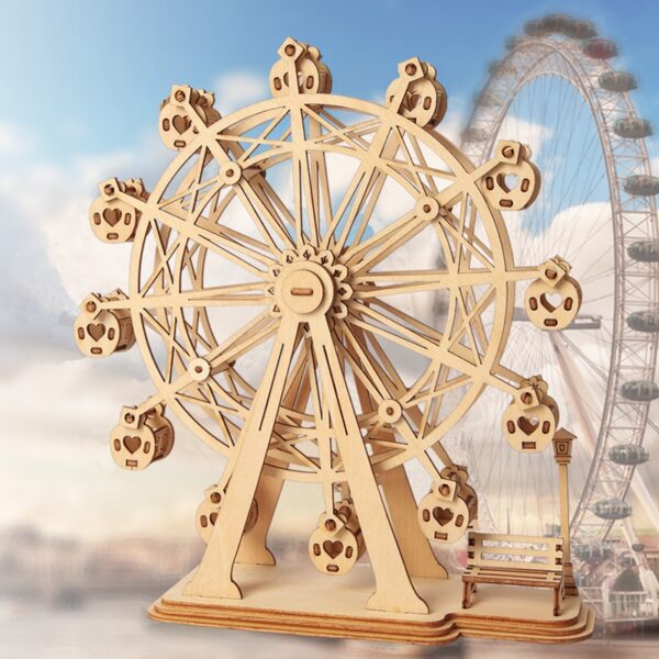 Snaps Ferris Wheel 3D Wooden Puzzle – DIY Model Kit for Kids & Adults