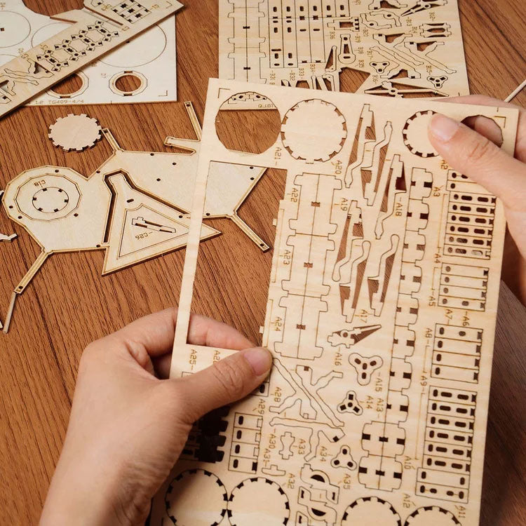 Drum Kit 3D Wooden Puzzle by Snaps – DIY Model Craft Kit for Home Decor