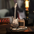 ROKR Electric Guitar 3D Wooden Puzzle Model Kit by Snaps - 140 Pieces