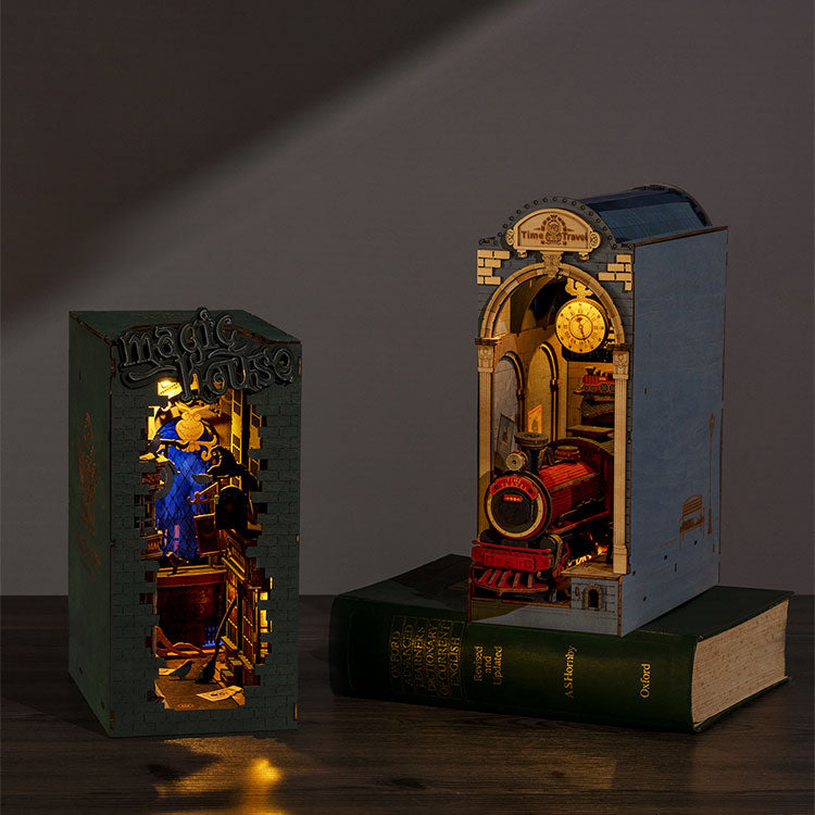 Rolife Magic House DIY Book Nook Kit - 3D Wooden Puzzle Shelf Insert