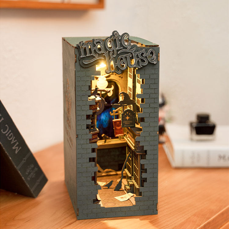Rolife Magic House DIY Book Nook Kit - 3D Wooden Puzzle Shelf Insert