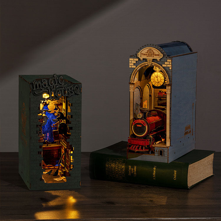 Rolife Time Travel DIY Book Nook Shelf Insert - 3D Wooden Miniature Kit