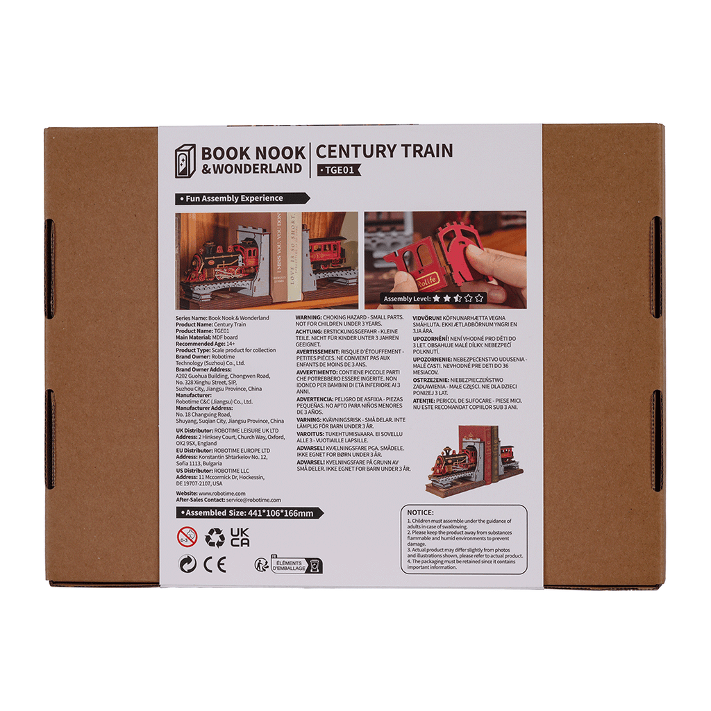 Rolife Century Train DIY Book Nook Kit – 3D Wooden Steam Train Puzzle