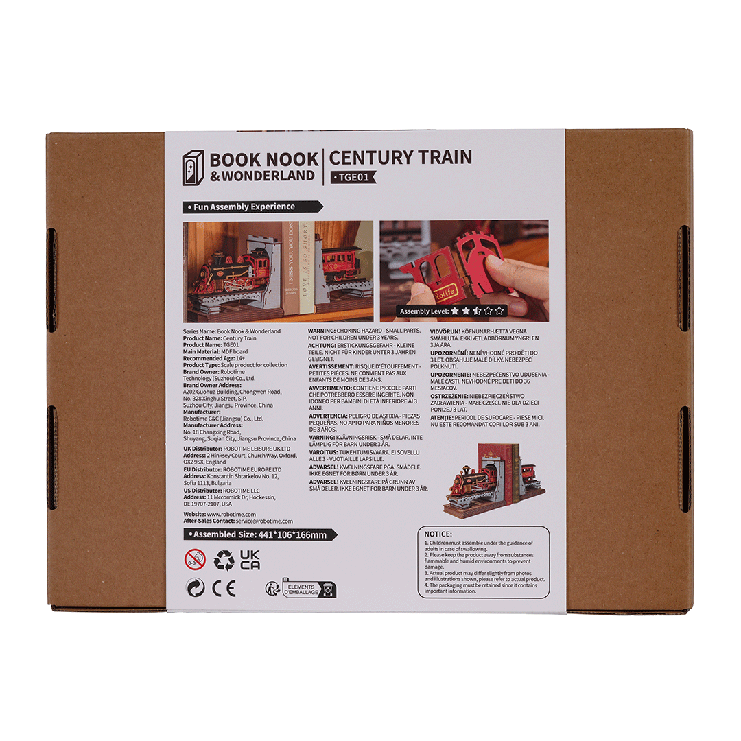 Rolife Century Train DIY Book Nook Kit – 3D Wooden Steam Train Puzzle