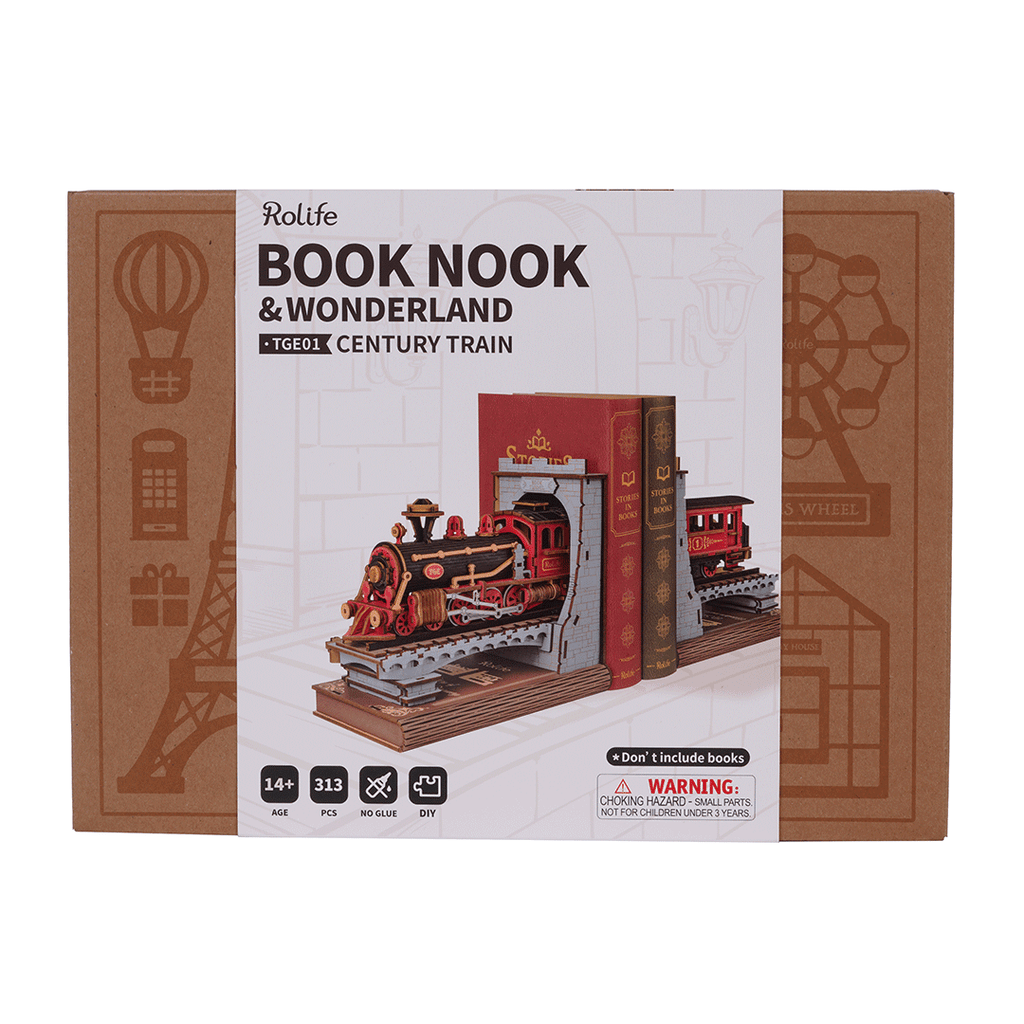 Rolife Century Train DIY Book Nook Kit – 3D Wooden Steam Train Puzzle