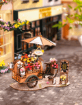 Snaps Blossom Cart 3D Wooden Puzzle - DIY Miniature Flower Cart Model
