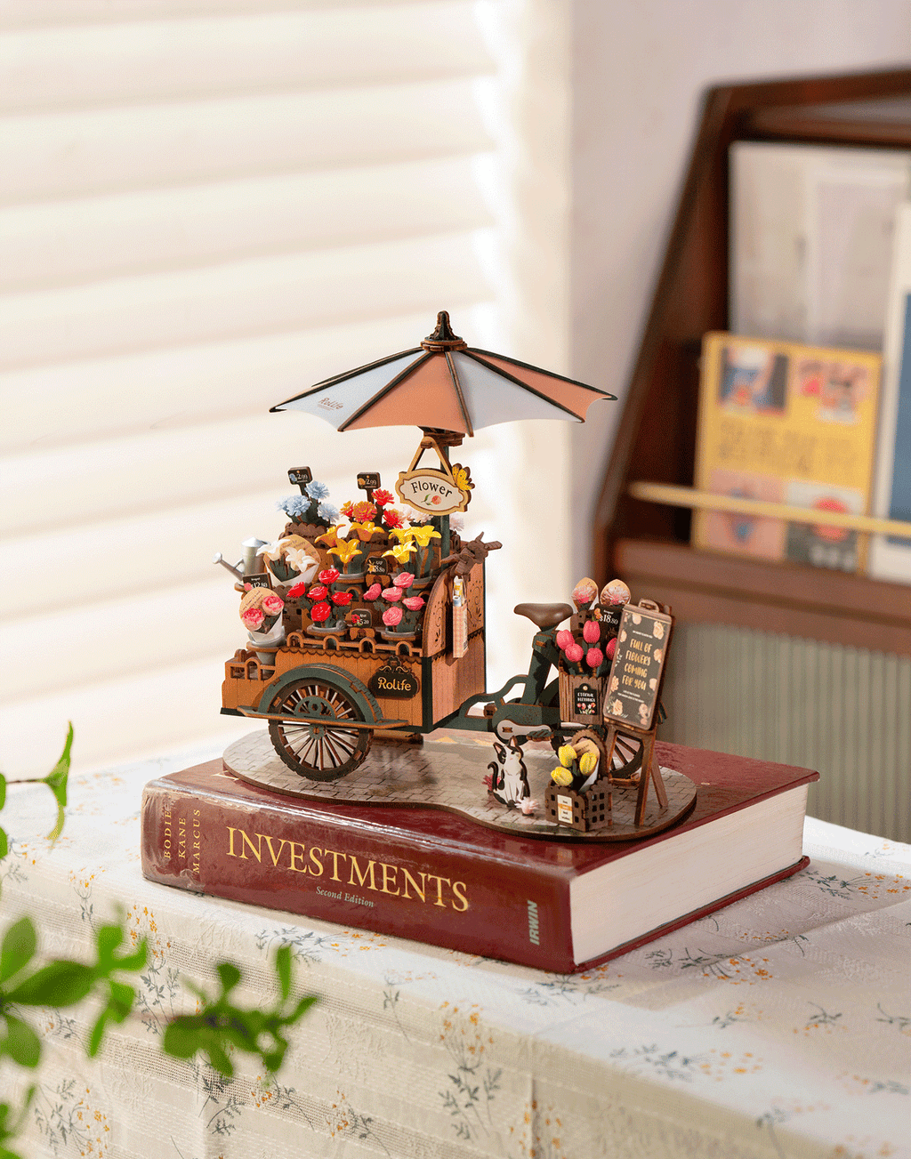 Snaps Blossom Cart 3D Wooden Puzzle - DIY Miniature Flower Cart Model