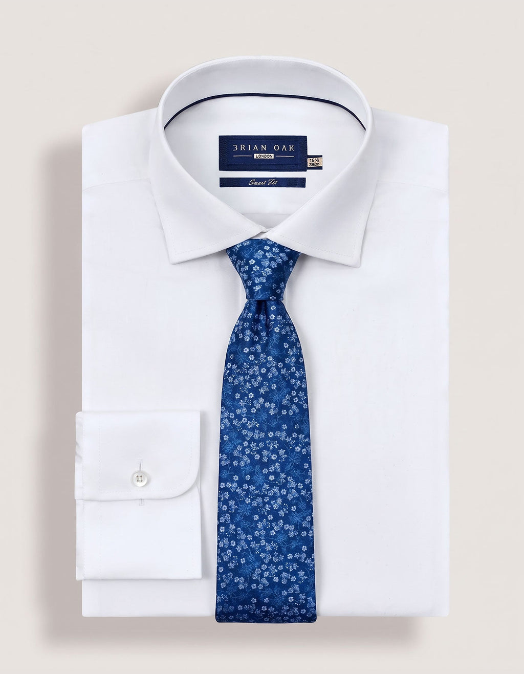 Ink Blue Floral Silk Tie