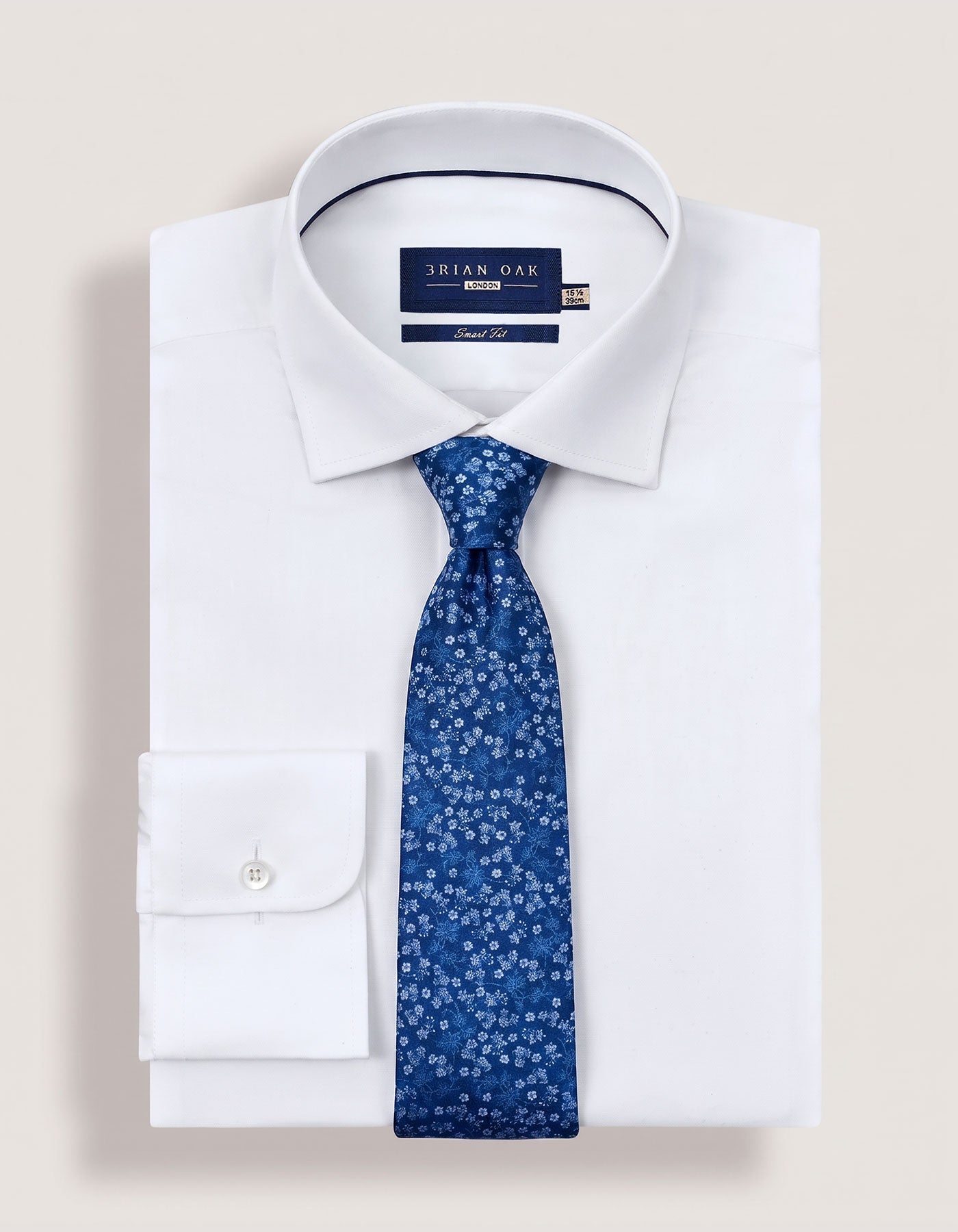 Ink Blue Floral Silk Tie