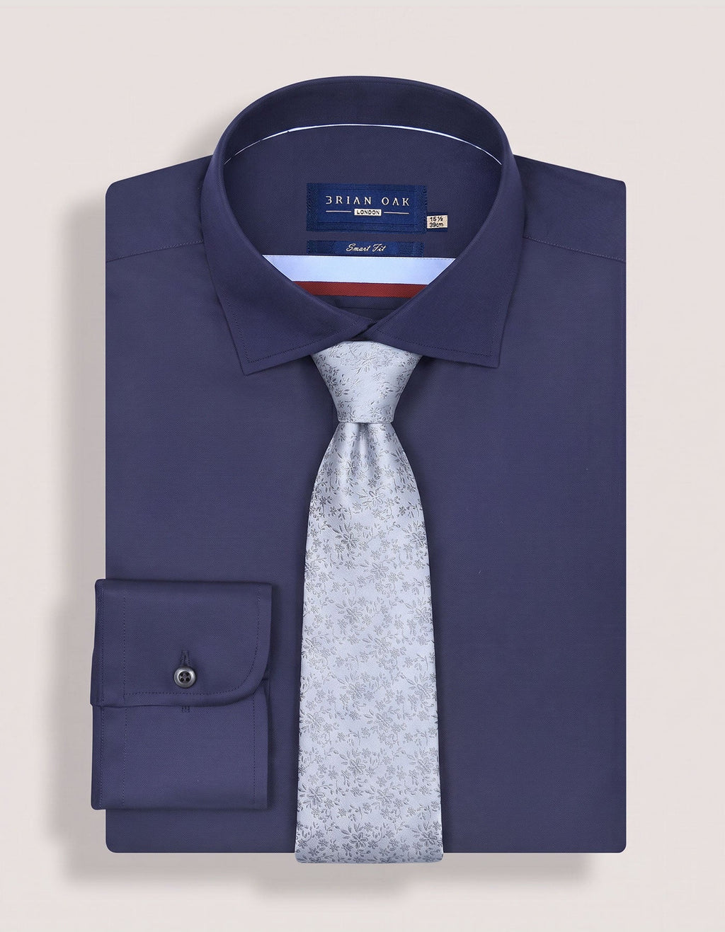 Silver Floral Silk Tie