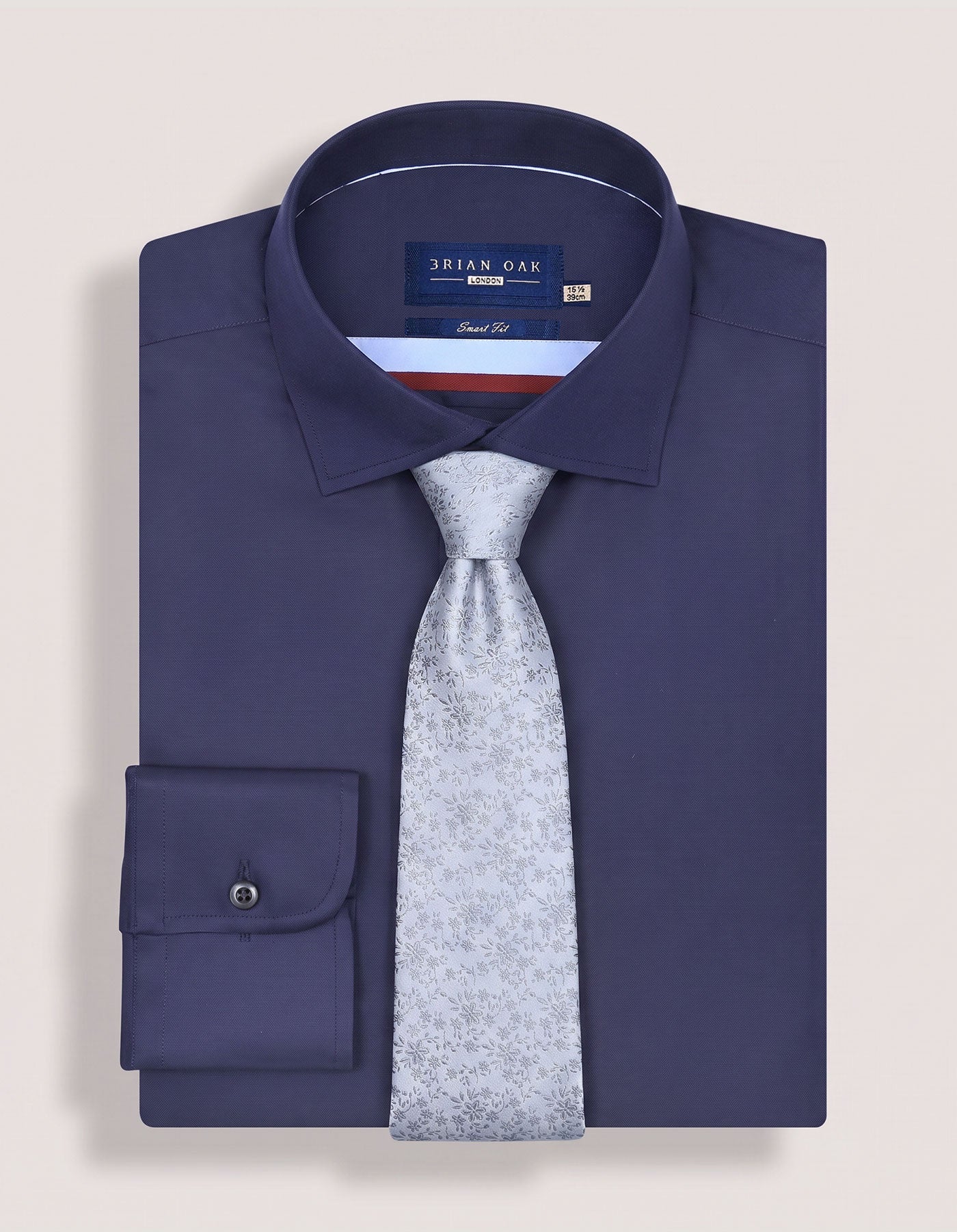 Silver Floral Silk Tie