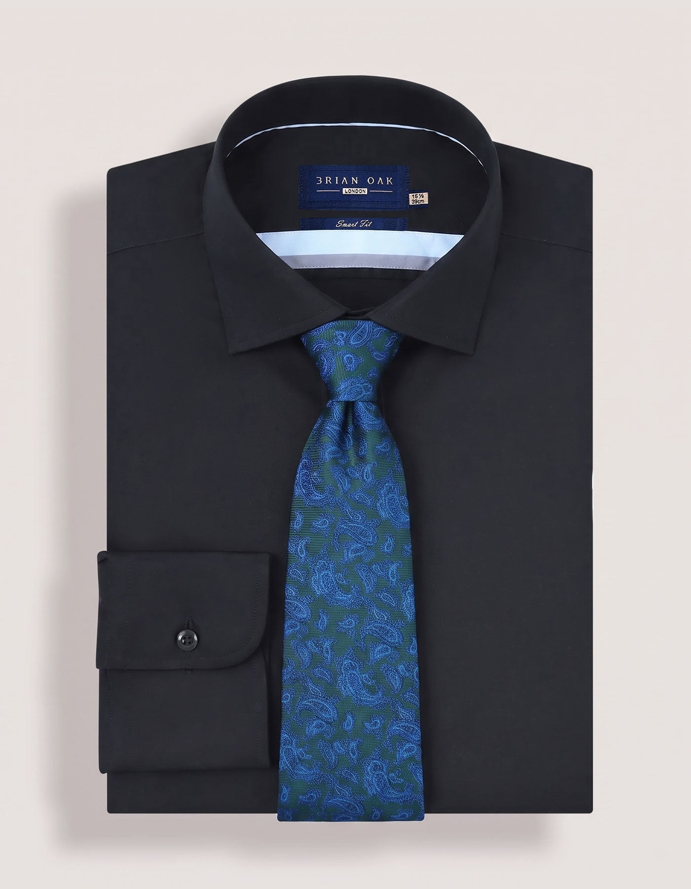 Forest Green and Blue Paisley Silk Tie