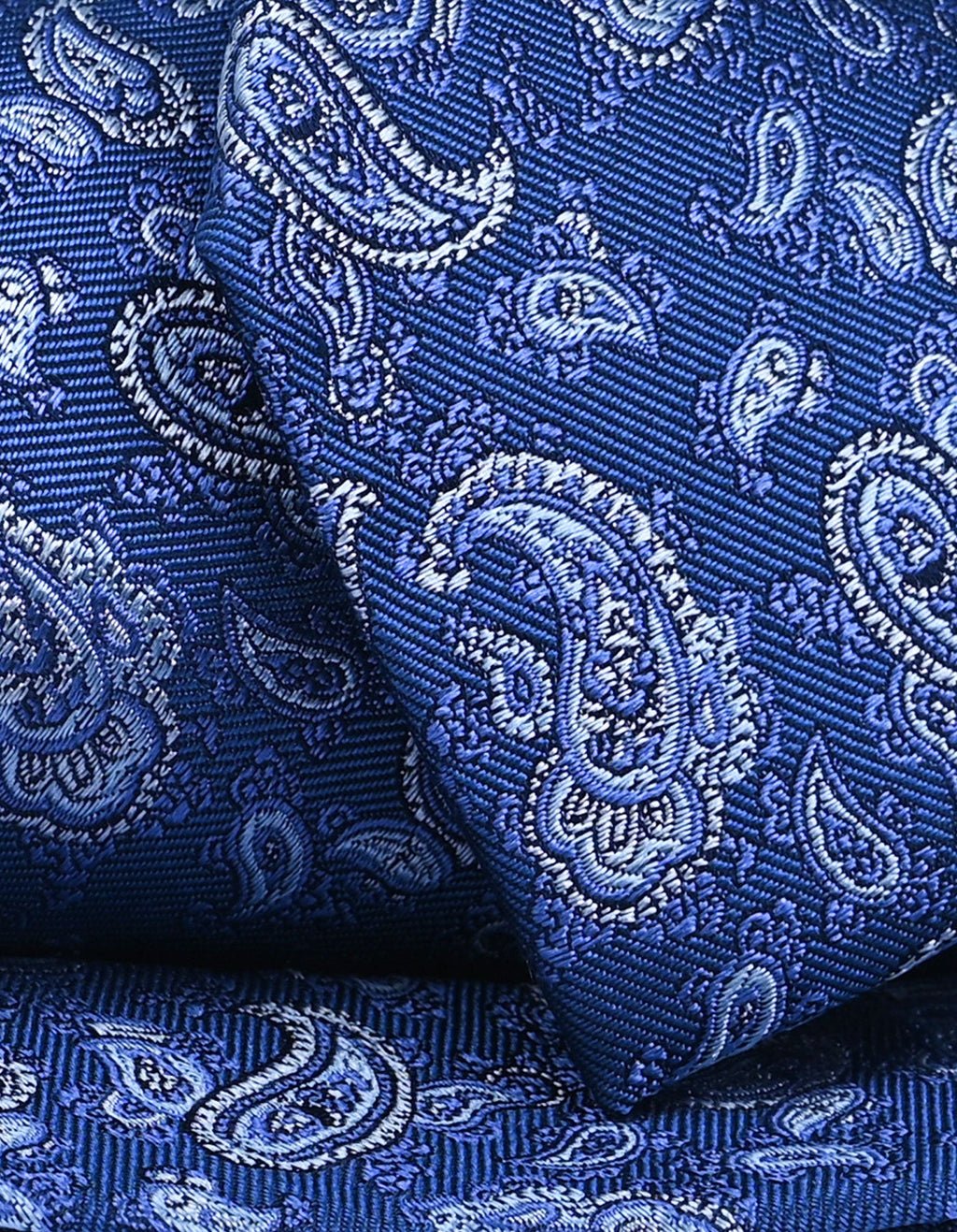 Steel Blue Paisley Silk Tie