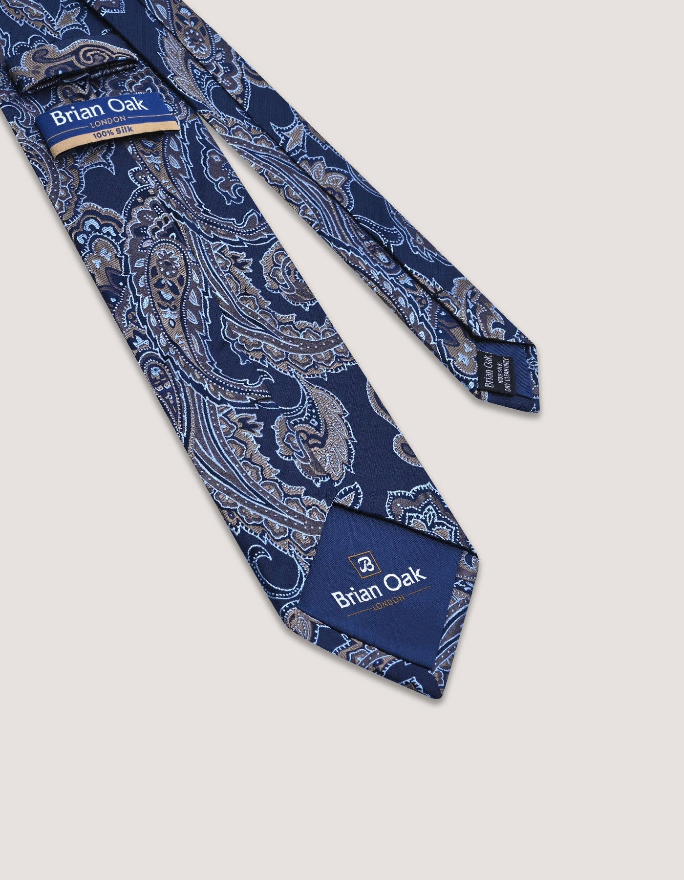 Blue and Bronze Paisley Silk Tie