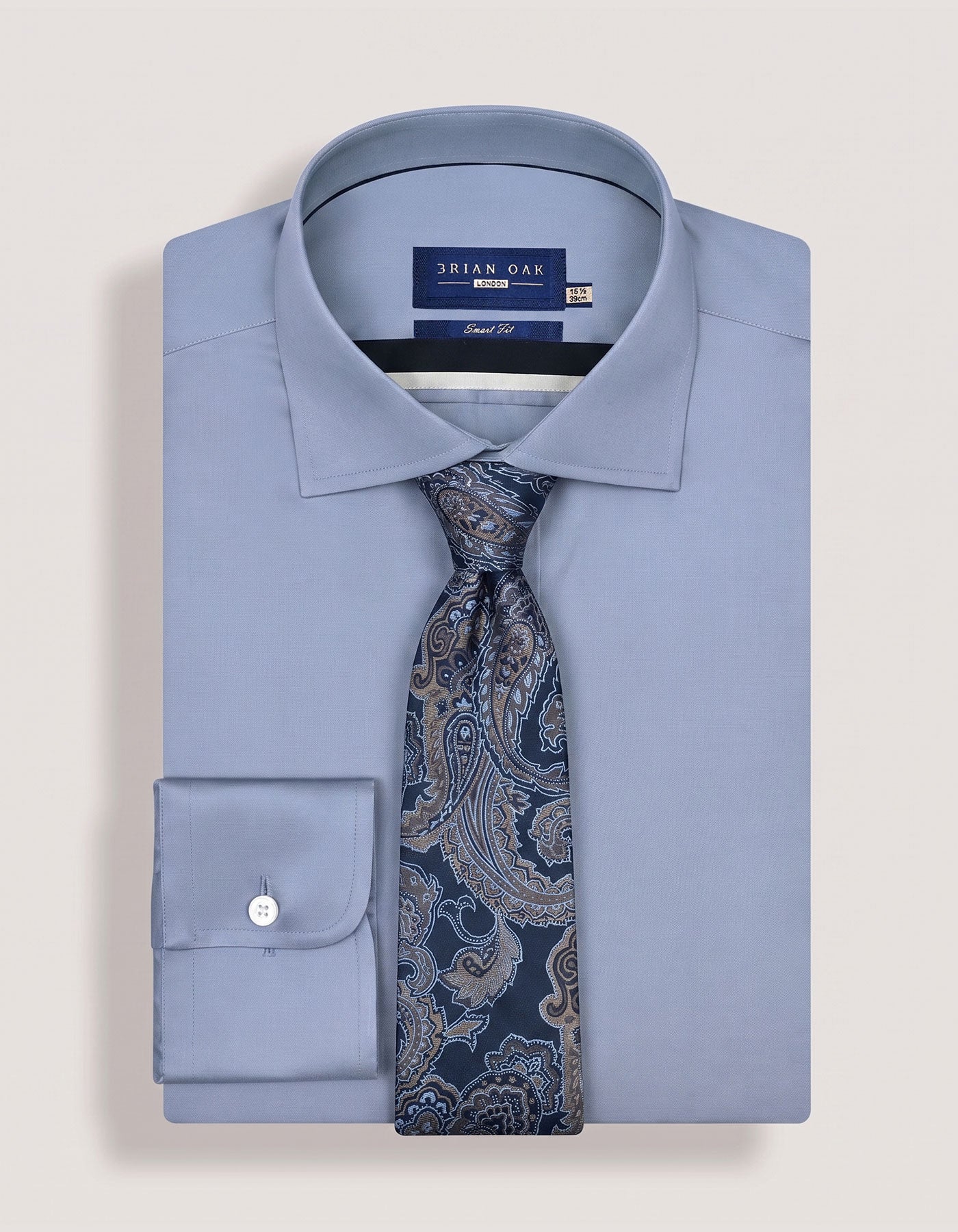 Blue and Bronze Paisley Silk Tie