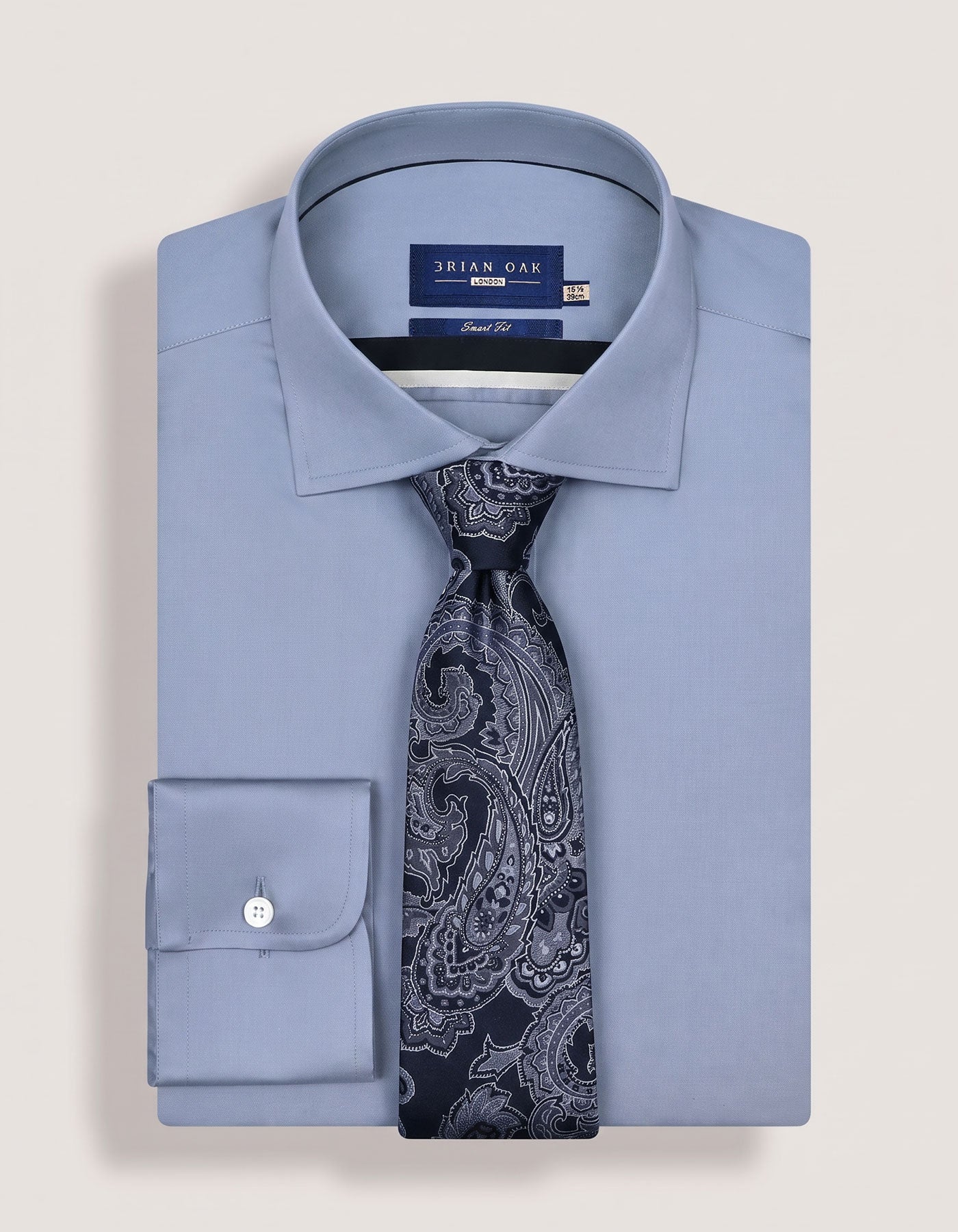 Smoke Grey Paisley Silk Tie