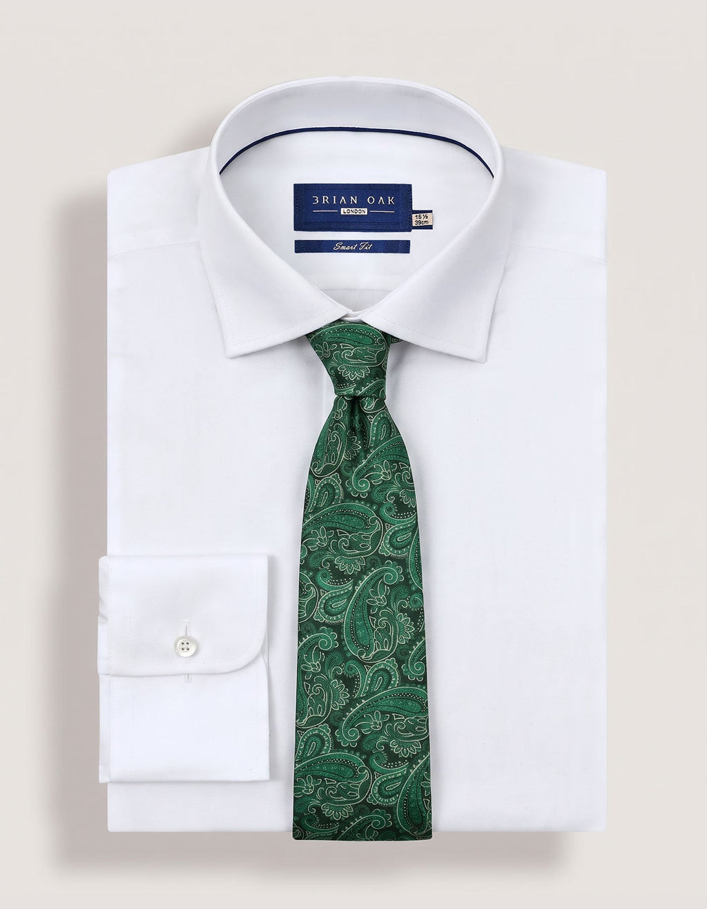 British Green Paisley Silk Tie