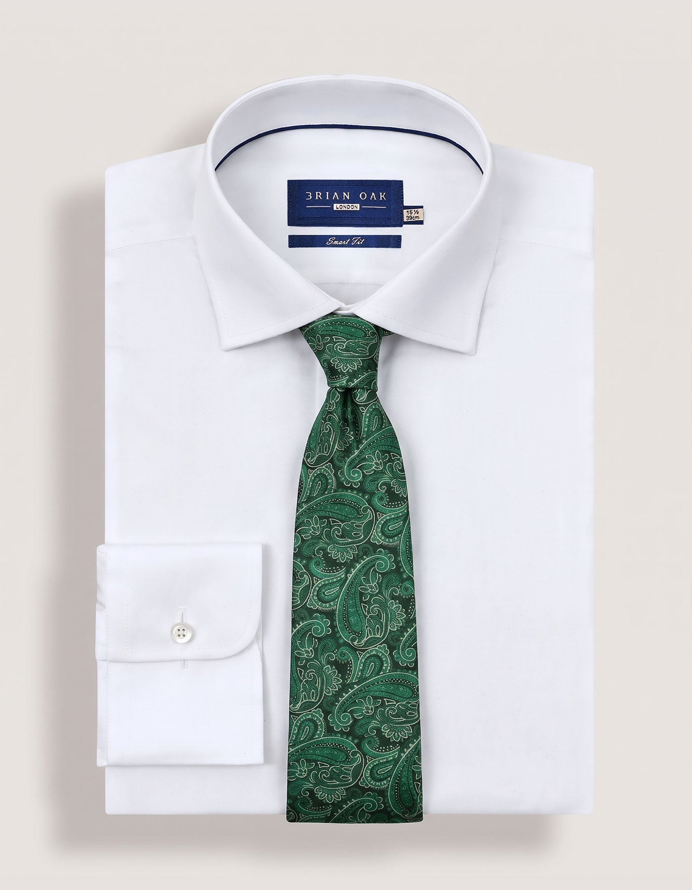British Green Paisley Silk Tie