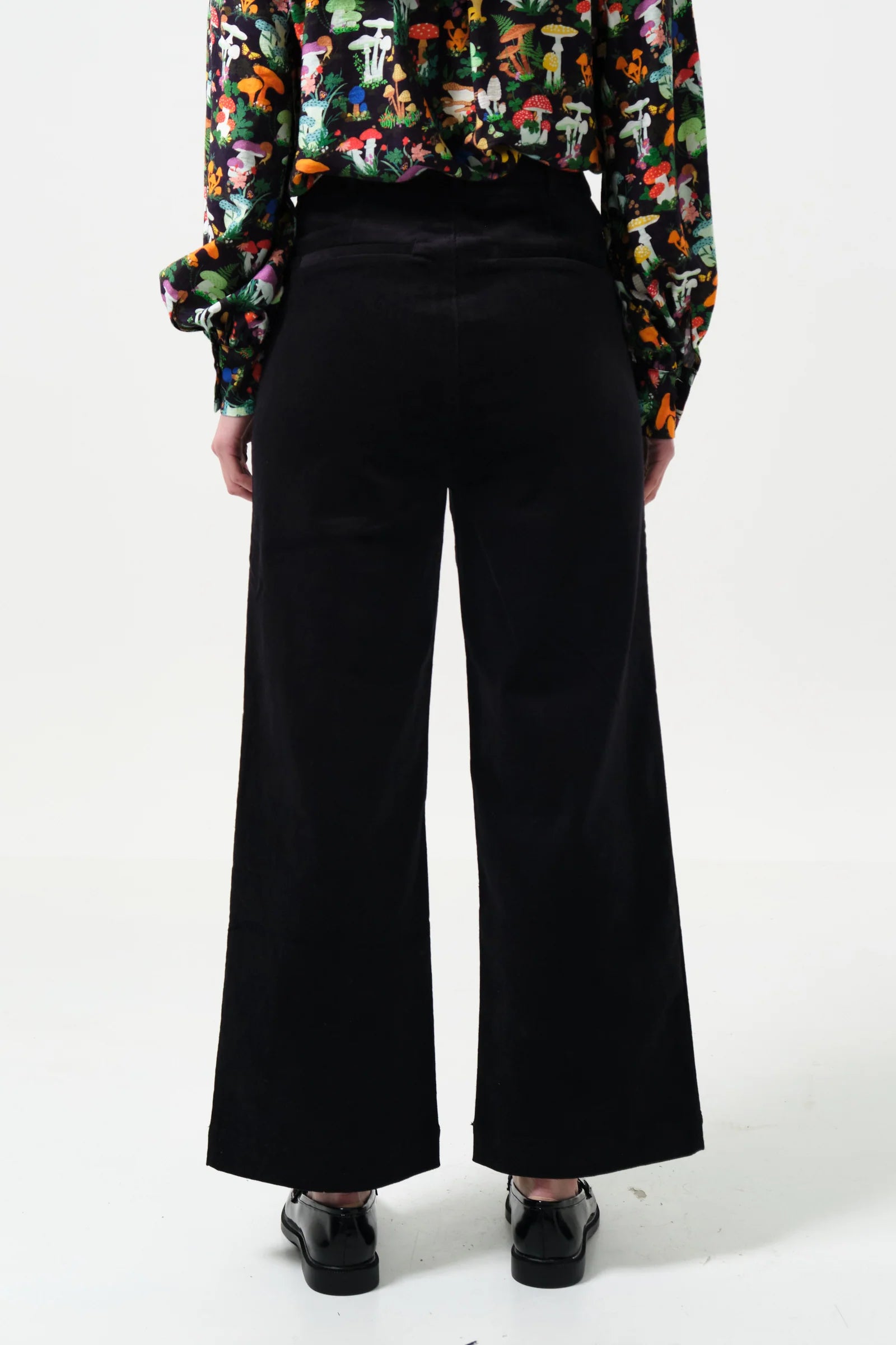 Tim Baby Cord Straight Cut Trousers - Black