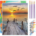 TONZOM Paint by Numbers Kit - Sunset DIY Framed Canvas Art, 40x50cm