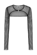 Banned Apparel Venus Metallic Fishnet Crop Top – Blue Black Gothic