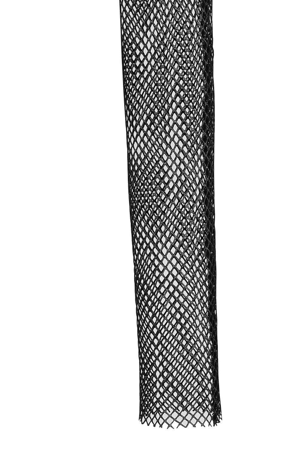 Banned Apparel Venus Metallic Fishnet Crop Top – Blue Black Gothic