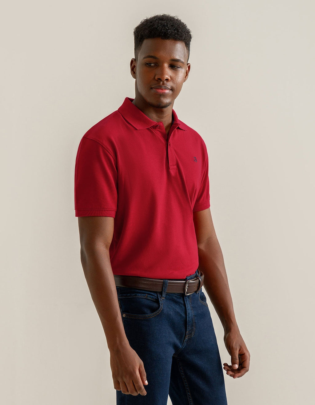 Red Regular Fit Cotton Polo Shirt