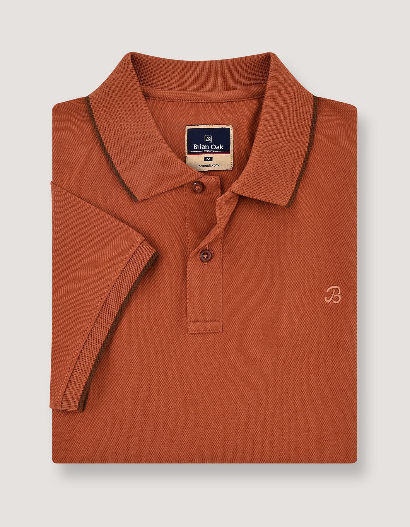 Rust Regular Fit Cotton Polo Shirt