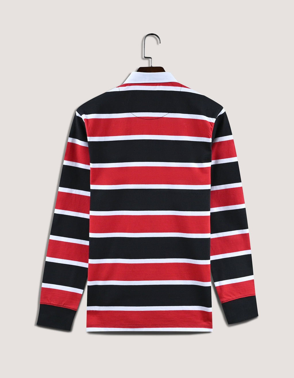 Black and Red Striped Rugby Shirt
