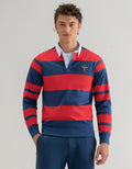 Blue and Red Striped Rugby Shirt
