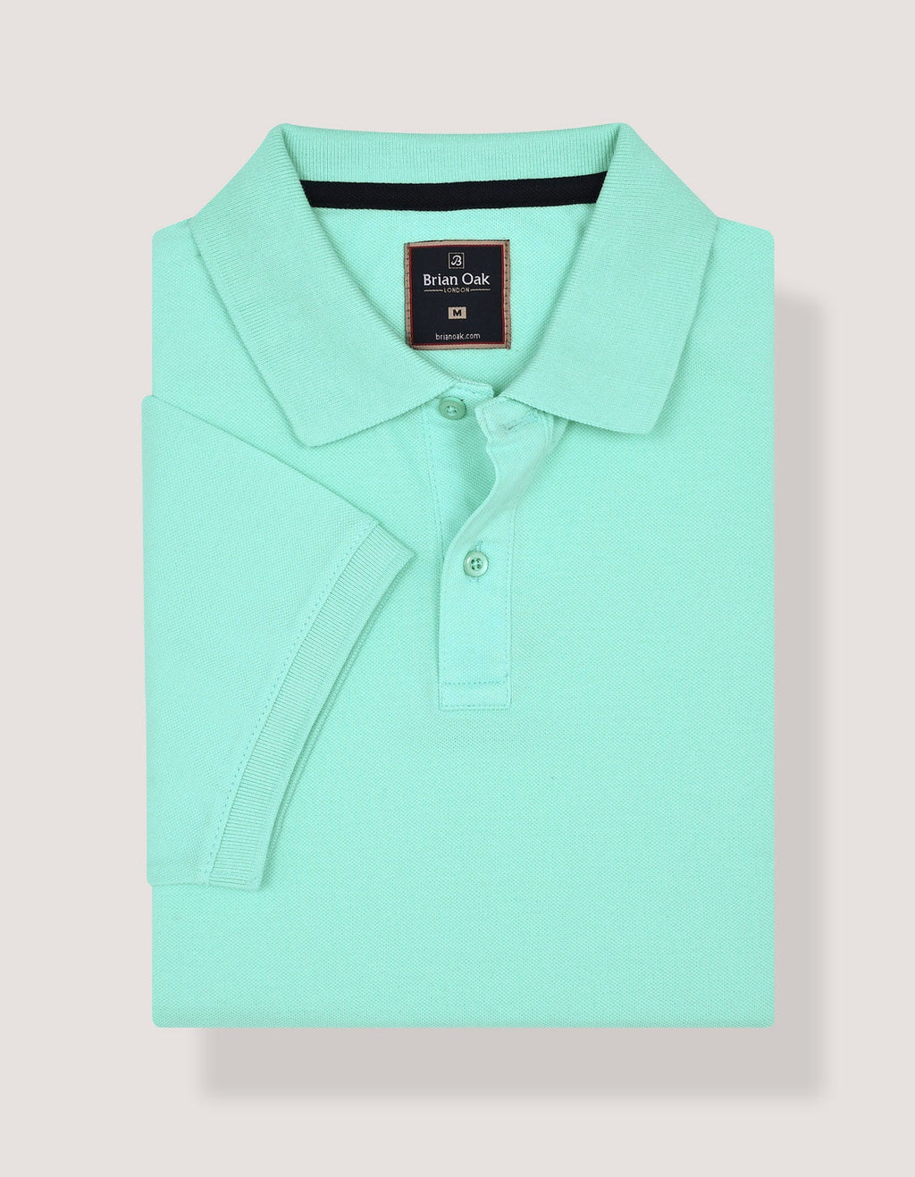 Aqua Tipped Pique Polo Shirt