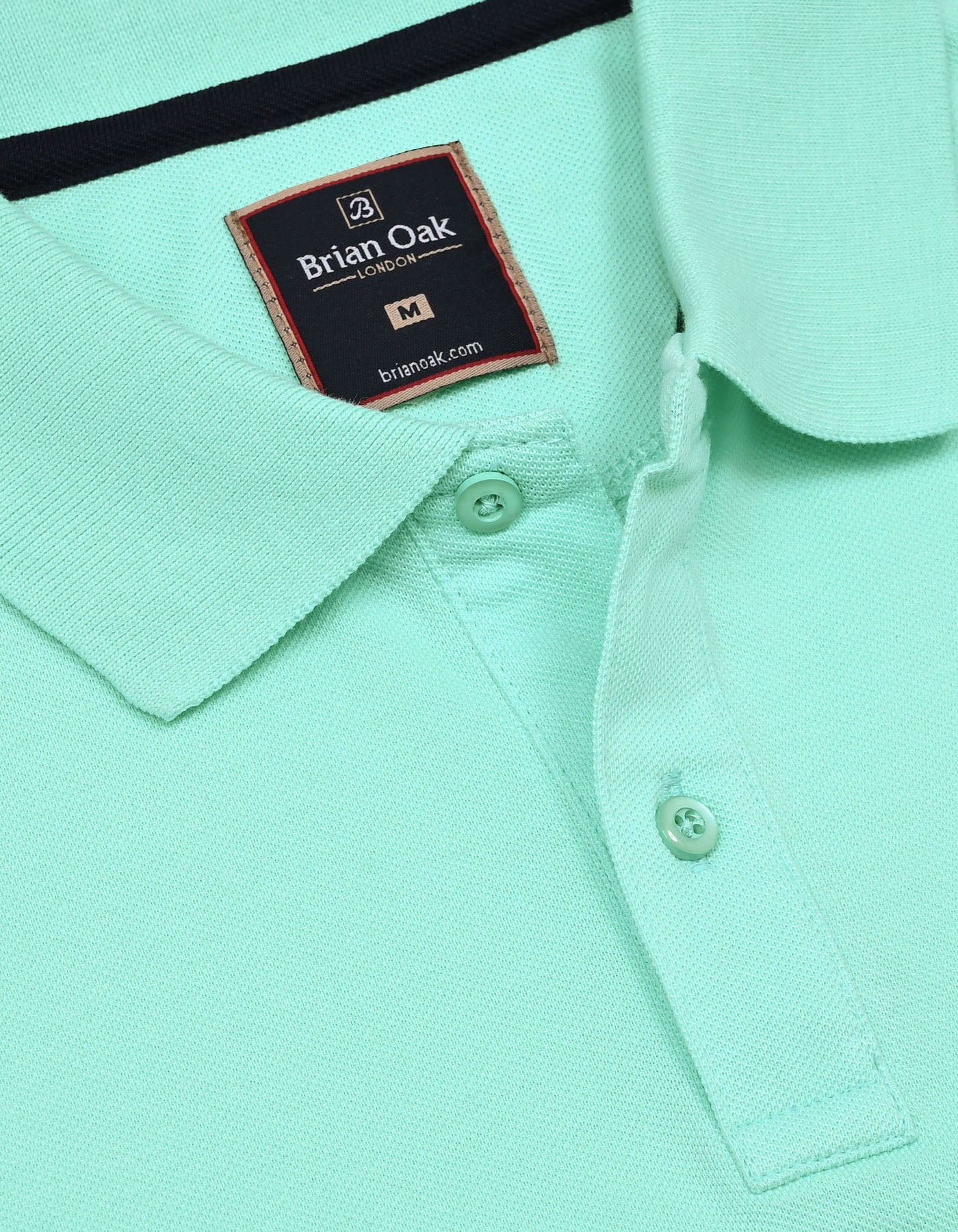 Aqua Tipped Pique Polo Shirt