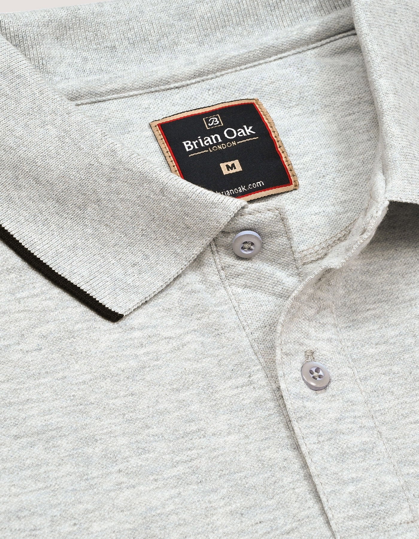 Grey Regular fit Cotton Polo Shirt