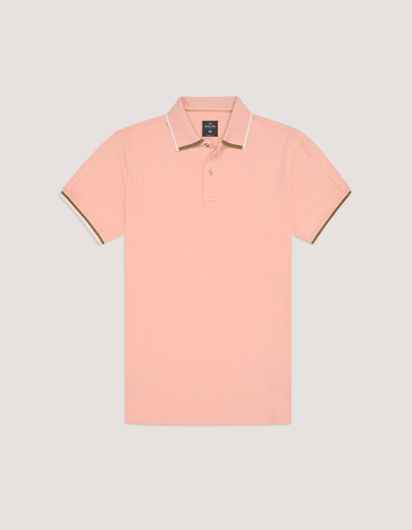 Pink Ribbed Cotton Polo Shirt