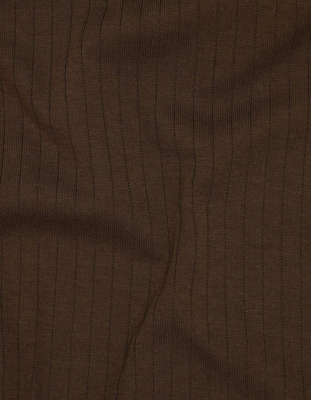 Brown Ribbed Cotton Polo Shirt