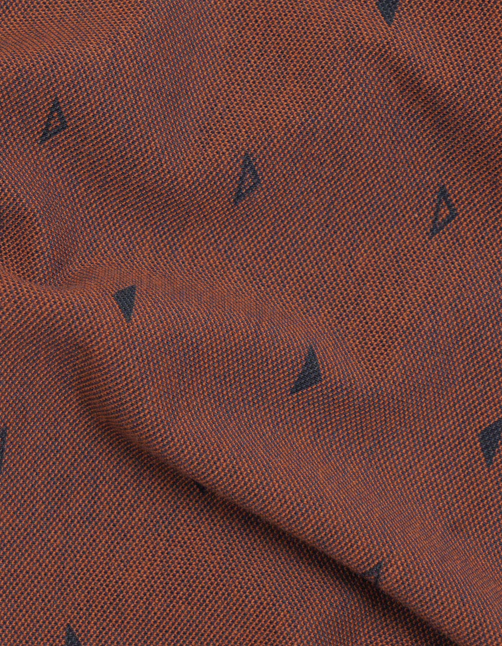 Rust Printed Cotton Polo Shirt