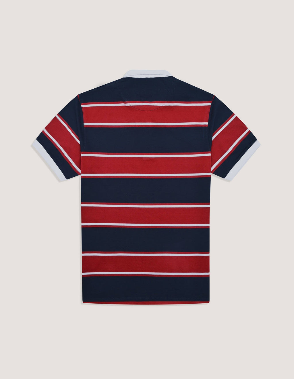Multi Striped Contrast Collar Polo Shirt