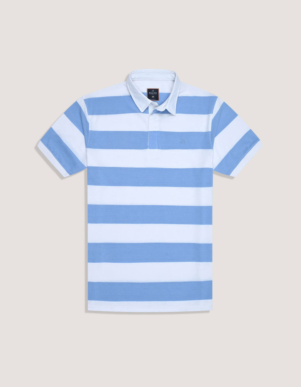 Sky Striped Cotton Polo Shirt