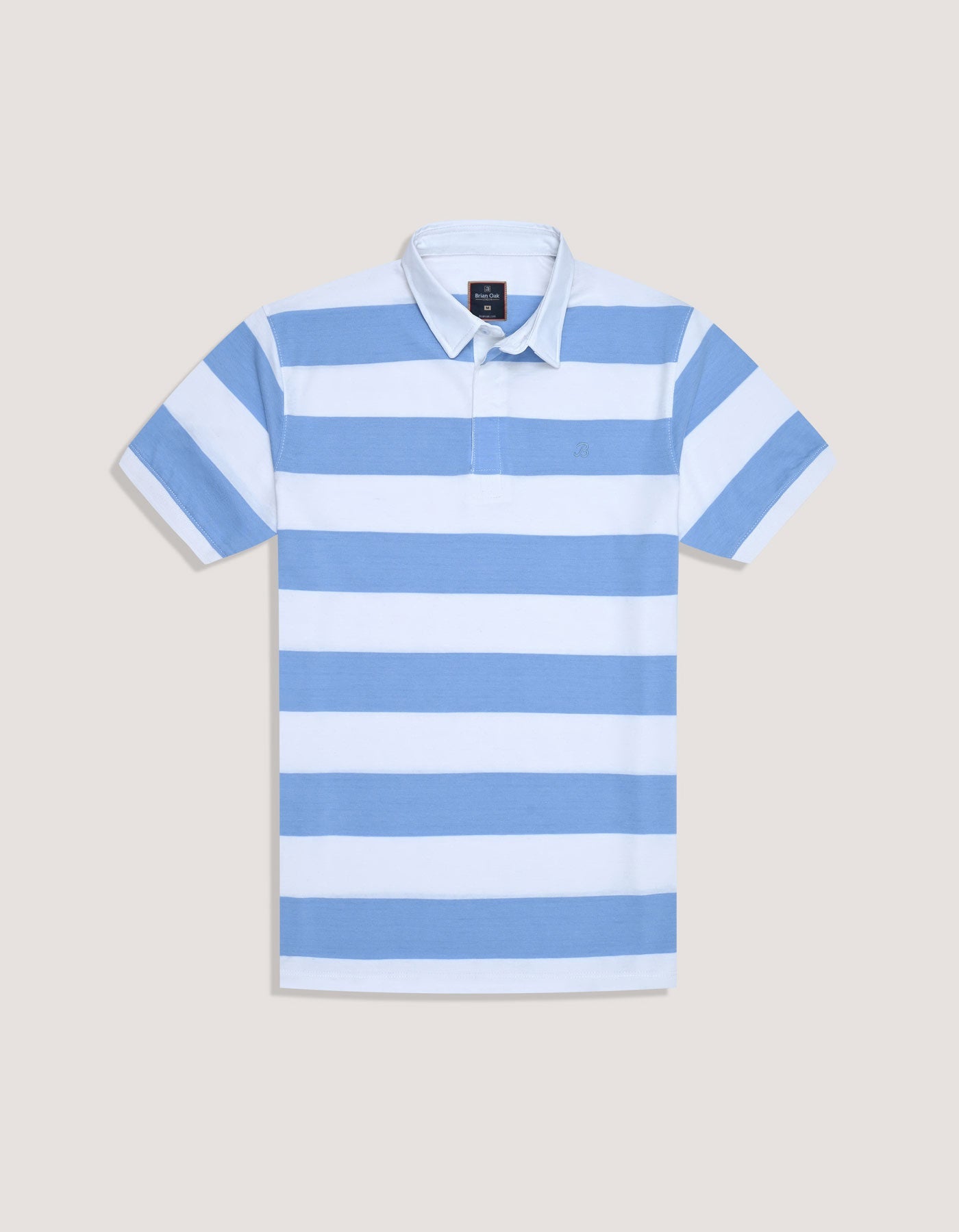 Sky Striped Cotton Polo Shirt