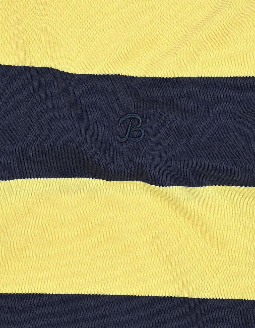 Yellow Striped Contrast Collar Cotton Polo Shirt