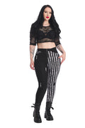 Banned Apparel Spooky Night Walks Black and White Striped Trousers