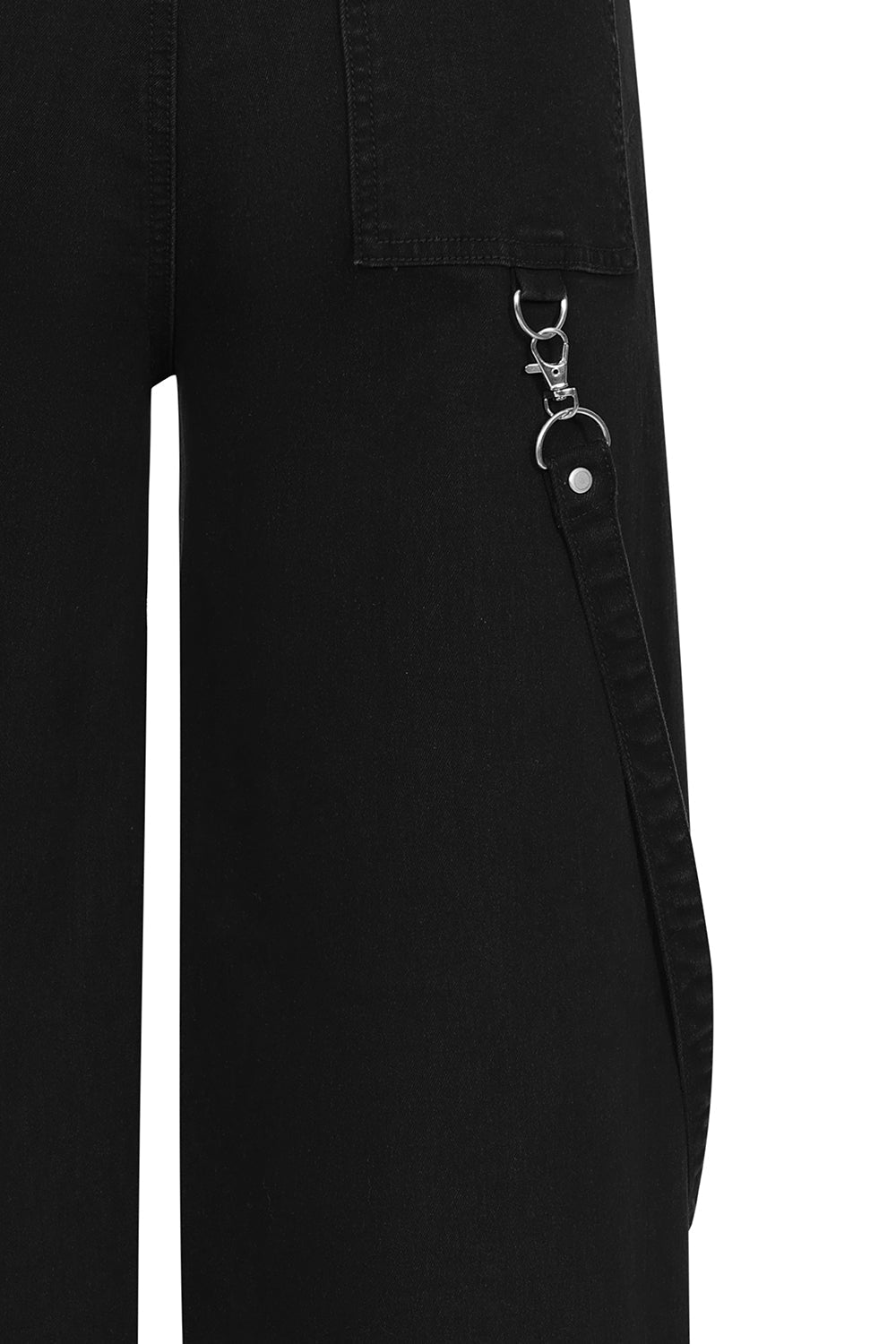 Banned Apparel Cinder Industrial Mesh Wide Leg Trousers – Black